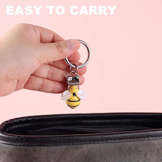 2pcs Hat Holder for Travel on Bag, Cute Bee Shape Hat Clips Resin and Zinc Alloy Fastener Clips for Backpacks Wallets Luggage Practical Travel Accessories (Yellow)