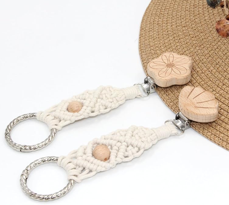 Hat Clips for Travel on Bag, Hat Holders for Beach Tote Bags, Macrame Boho Hat Carrier, Travel Accessories for Women