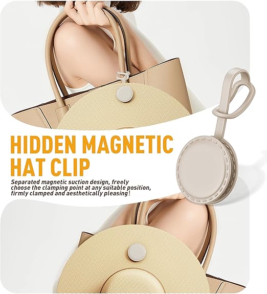 Magnetic Hat Clip for Travel on Bag, Silicone Hat Clip Adjustable Sunhat Holder, Beach Vacation Essentials