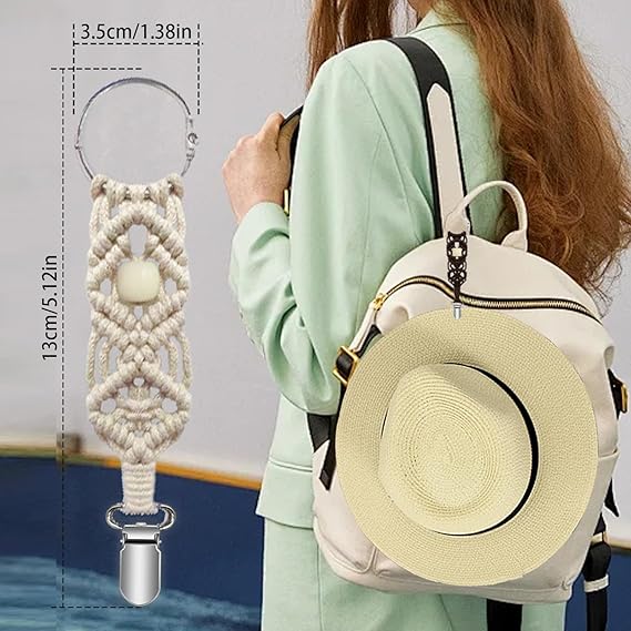 3Pcs Cotton Hat Clips for Travel, Knitting Hat Clip for Bag Backpack Luggage, Beach Vacation Cruise Essentials