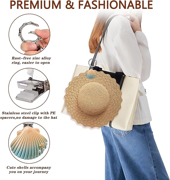 2Pcs Hat Clip for Travel on Bag - Essentials Accessory for Handbag Backpack Luggage Purse Travel