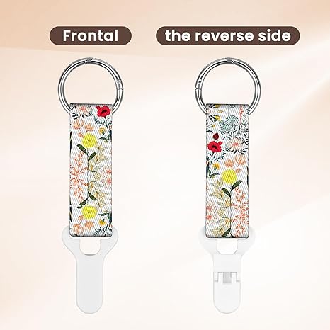 2 pcs hat clip for travel on bag, beach vacation essentials, essential accessories for travel handbags, backpacks and luggage (White flowers)