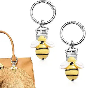 2pcs Hat Holder for Travel on Bag, Cute Bee Shape Hat Clips Resin and Zinc Alloy Fastener Clips for Backpacks Wallets Luggage Practical Travel Accessories (Yellow)