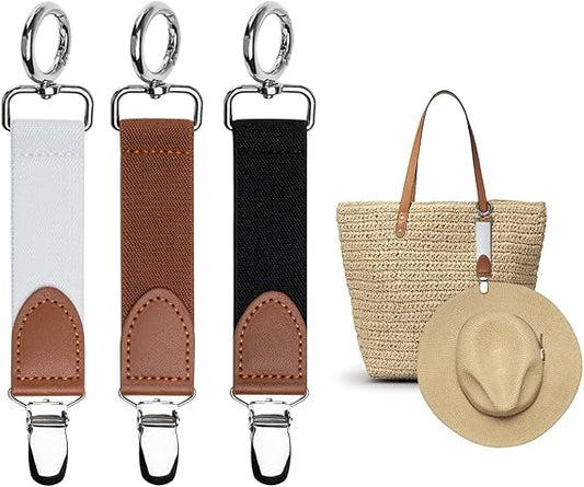 3 Pcs Hat Clips for Travel Handbag Backpack Luggage,Elastic Clip Hat Companion for Women,Outdoor Travel Accessory
