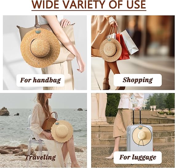 2Pcs Hat Clip for Travel on Bag - Essentials Accessory for Handbag Backpack Luggage Purse Travel